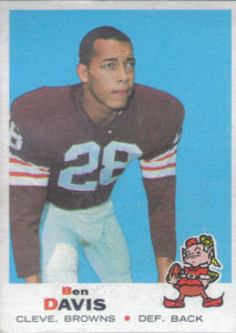 Ben Davis Rookie 1969 Topps #187 football card