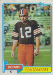 Don Cockroft 1981 Topps #458 football card