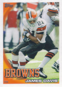 James Davis 2010 Topps #334 football card