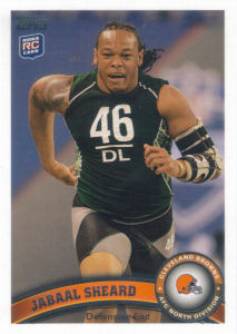 Jabaal Sheard Rookie 2011 Topps #367 football card