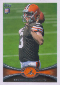 Brandon Weeden Rookie SP 2012 Topps #3B football card