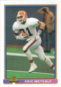 Eric Metcalf 1991 Bowman #96 football card