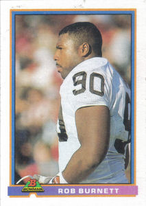 Rob Burnett 1991 Bowman #90 football card