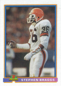 Stephen Braggs 1991 Bowman #97 football card