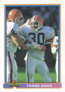 Thane Gash 1991 Bowman #93 football card