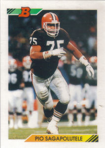 Pio Sangapolutele Rookie 1992 Bowman #71 football card