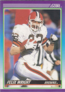 Felix Wright 1990 Score #122 football card