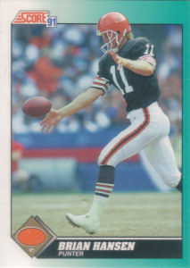 Brian Hansen Supplemental 1991 Score #40T football card