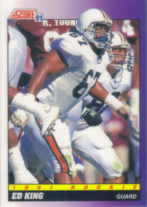 Ed King Rookie 1991 Score #572 football card