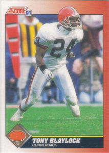 Tony Blaylock 1991 Score #124 football card