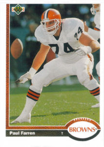 Paul Farren 1991 Upper Deck #308 football card