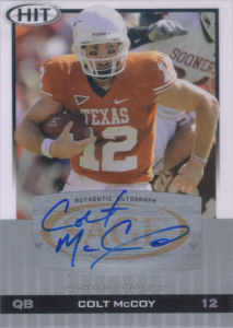 2010 Colt McCoy Rookie Sage Hit Authentic AUTOGRAPHS #12 football card