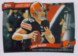 2010 Colt McCoy Rookie Topps Peak Performance #PP50 football card